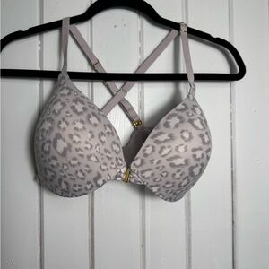 Victoria's Secret Leopard Print Bra - Light Gray